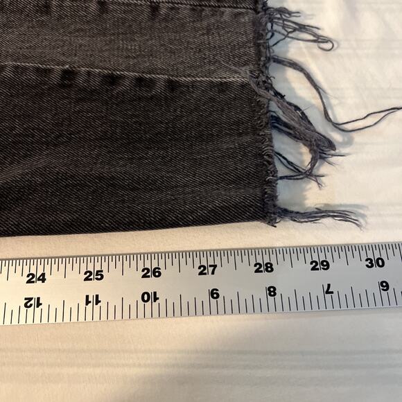 Abercrombie & Fitch Womens The Mom High Rise Jeans Size 27 Black Denim Frayed - Picture 10 of 10